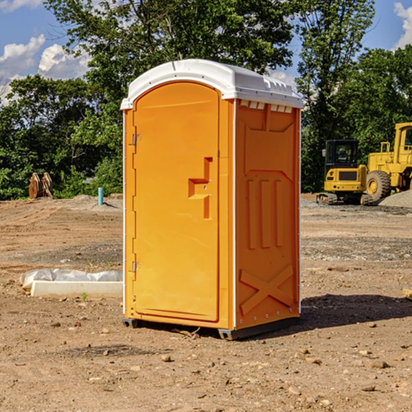 how often are the portable restrooms cleaned and serviced during a rental period in Midland OR